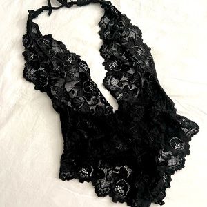 Black lace teddy